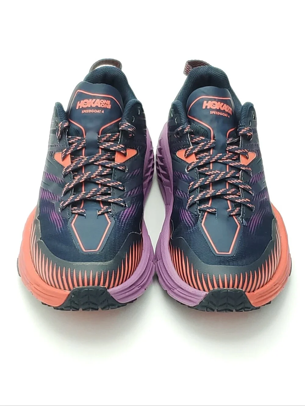 Hoka One One Speedgoat 4 Trail Running Shoes Women Size 7 Outer Space Hot Coral